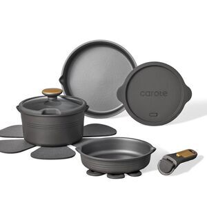 Carote -  10pc Nonstick Cookware Set with Detachable  Black